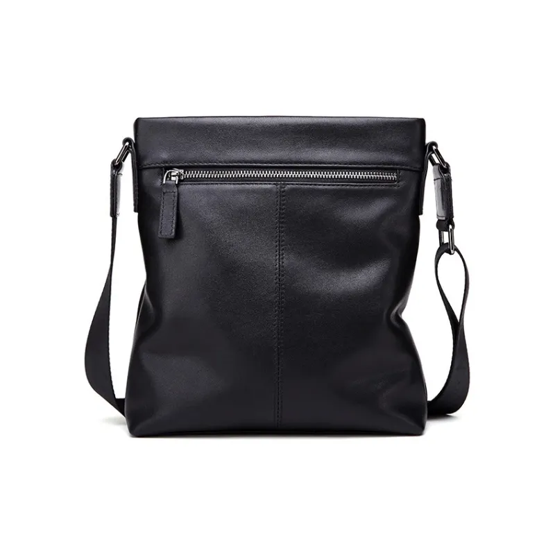 ROSEROOEN Cow Leather Shoulder Bag Men's Black-3