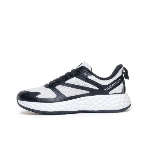 TREEPERI Support Balance Rebound Low Top Running Shoes Unisex Black White