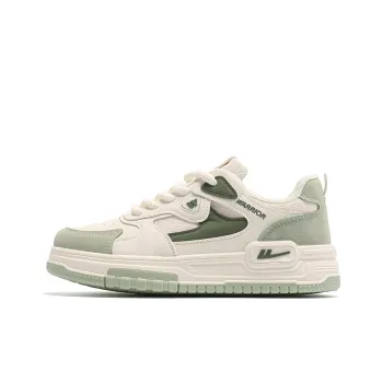 Warrior Mesh Surface White Sneakers Slip Resistant Lightweight Breathable Low Top Skateboard Shoes Women's