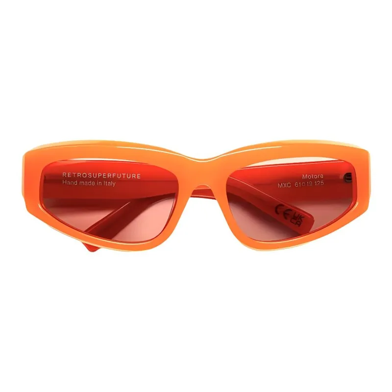 Retrosuperfuture Acetate Irregular Shape Sunglasses Unisex Orange-1