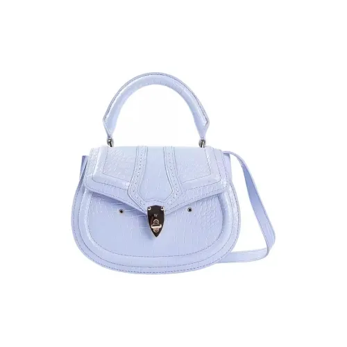 WANACCESSORY Cow Leather Saddle Bag Crossbody Shoulder Bag Regular Women's Glacier Blue