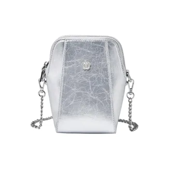 Marino Orlandi Cow Split Leather Shoulder Bag Crossbody Bag Mini Women's Silver/Black