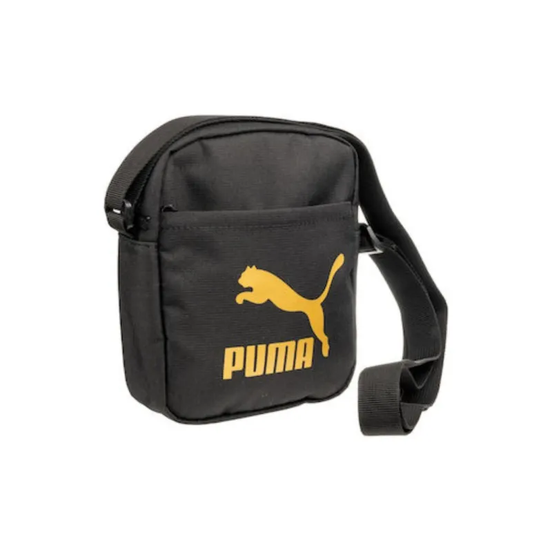 PUMA Fabric Small Square Bag Shoulder Bag Crossbody Bag Regular Unisex Black Gold-3