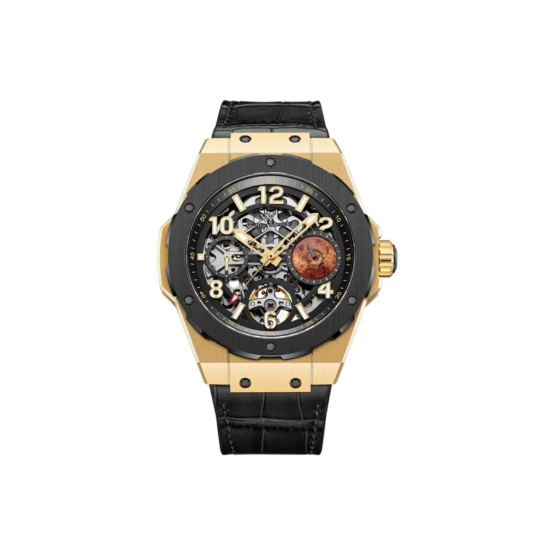 Welly Merck Automatic Mechanical Movement Silicone Strap Watch Men's Watches Cut Out Dial-18