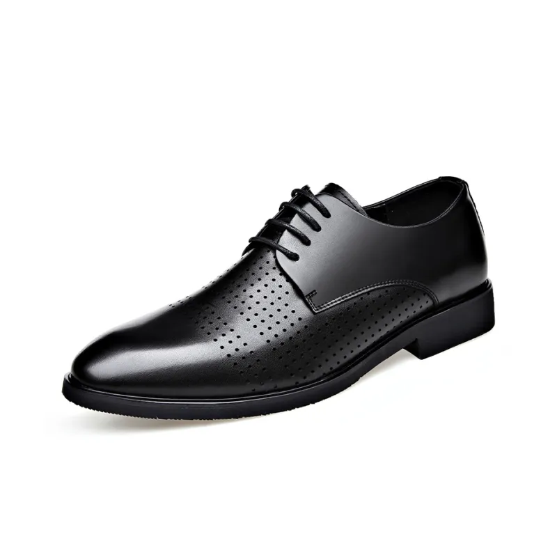 Romon Dress Shoes Men Low Top Black-1
