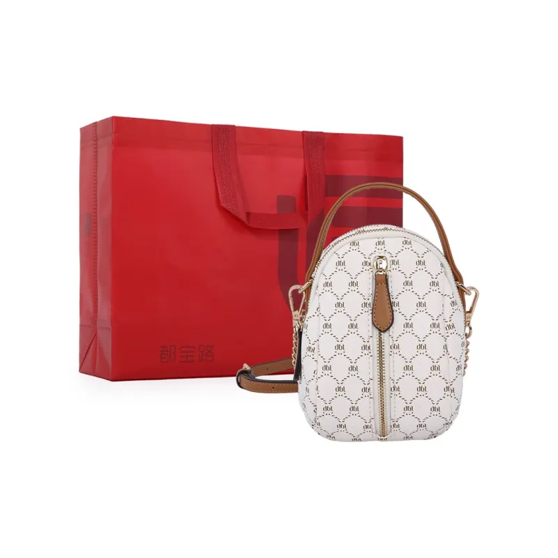 Dubaolu Polyvinyl Chloride PVC With Polyurethane Crossbody Bag Regular Women's Shell Apricot/Shell Khaki-7