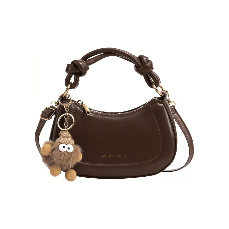 Boniu PU Saddle Bag Shoulder Bag Crossbody Bag Handbag Regular Women's Ecru/Khaki/Brown-6