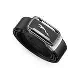 JAGUAR Fashion Business Men's Genuine Leather Automatic Buckle Cow Leather Belt Pants Men's Black Width 3.4cm