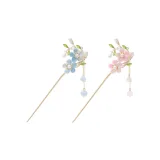 [Pink Double Peach Blossom+Blue Double Peach Blossom]2 Pcs