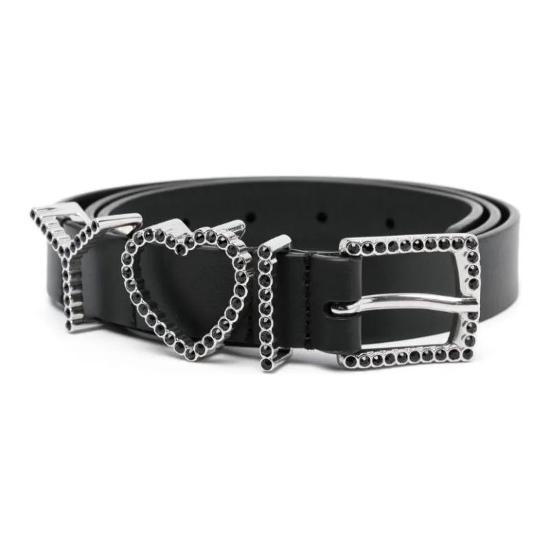 Y/Project Rhinestone-embellished Leather Belt-1