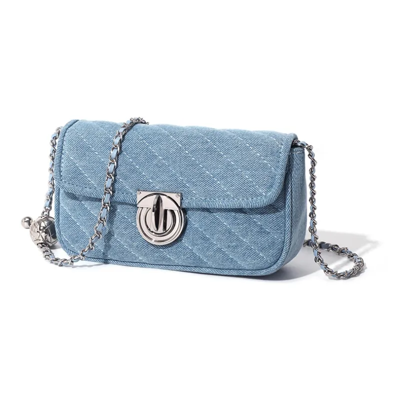 MASTER CANVAS Fabric Chain Bag, Crossbody Bag, Shoulder Bag Women's Denim Blue-1