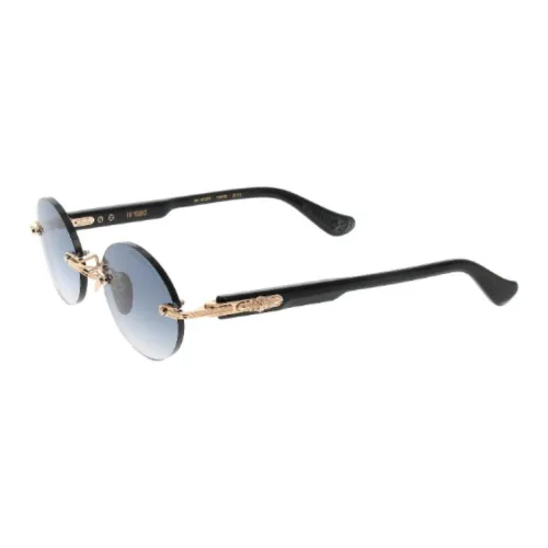 Chrome Hearts Oval Sunglasses Women's Gold