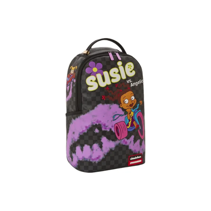 SPRAYGROUND Artificial Leather Backpack Unisex Purple & Black-1