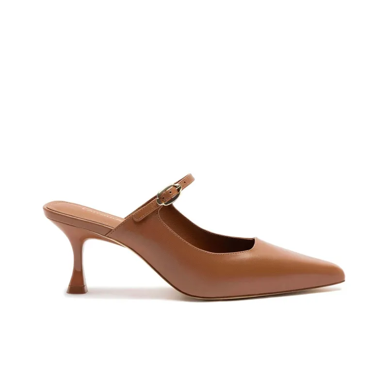 Larroude Closed Toe Slippers 6.4cm Women's Brown-1