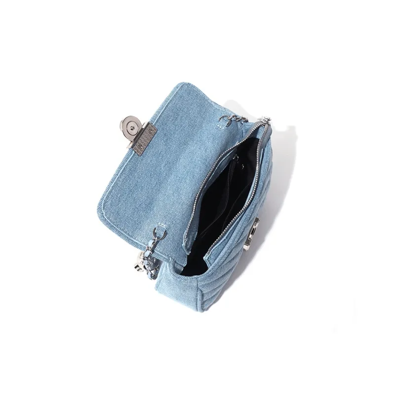 MASTER CANVAS Fabric Chain Bag, Crossbody Bag, Shoulder Bag Women's Denim Blue-5