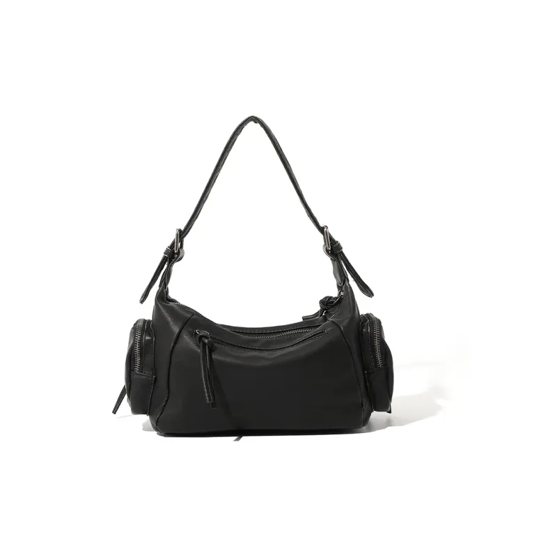 MASTER CANVAS Leather Shoulder Bag Women's Black-2