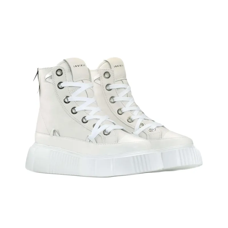 Inuikii Matilda High-Top Skateboard Shoes Women's White-2
