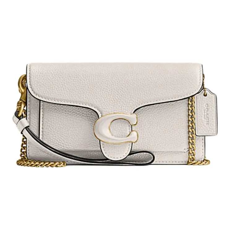 COACH Tabby Cow Leather Wrist Bag Shoulder Bag Crossbody Bag Women's White-0