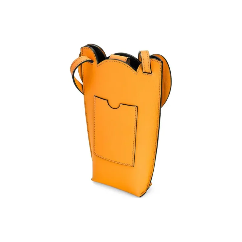 LOEWE Elephant Pocket Cow Leather Cell Phone Pouch Shoulder Bag Crossbody Bag Women's Yellow-2