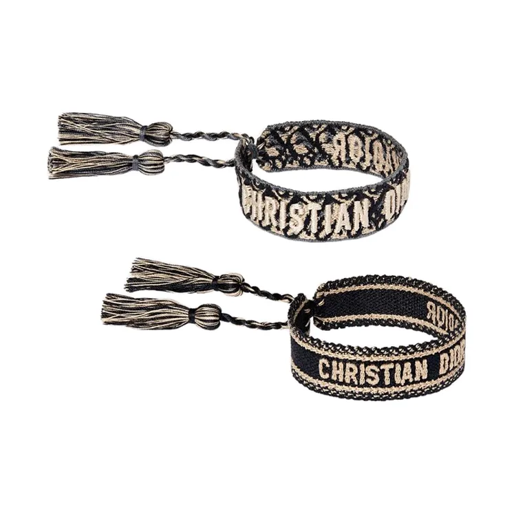 DIOR 100% Cotton Woven Wristbands Unisex-3