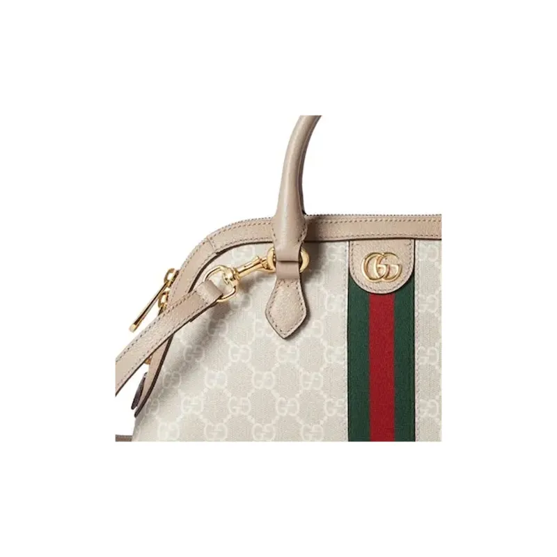 GUCCI Ophidia Canvas With Leather Shoulder Bag, Crossbody Bag, Handbag Small Size Women's Beige & White-7