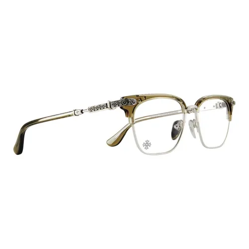 Chrome Hearts Plate And Metal Irregular Shape Eyeglass Frames Unisex Brown