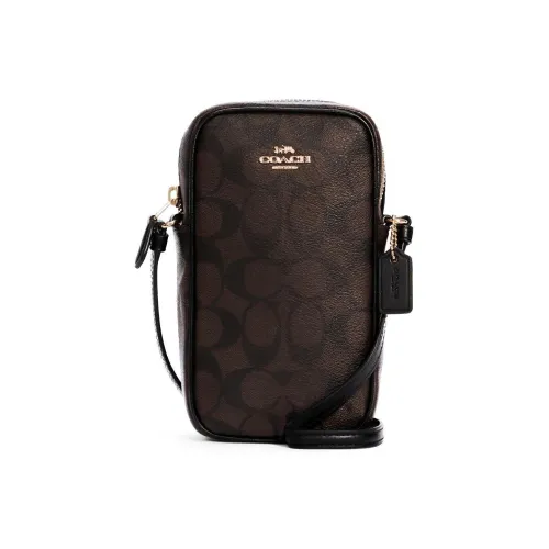 COACH N/S Canvas With Leather Camera Bag Shoulder Bag Crossbody Bag Regular Women's Dark Brown