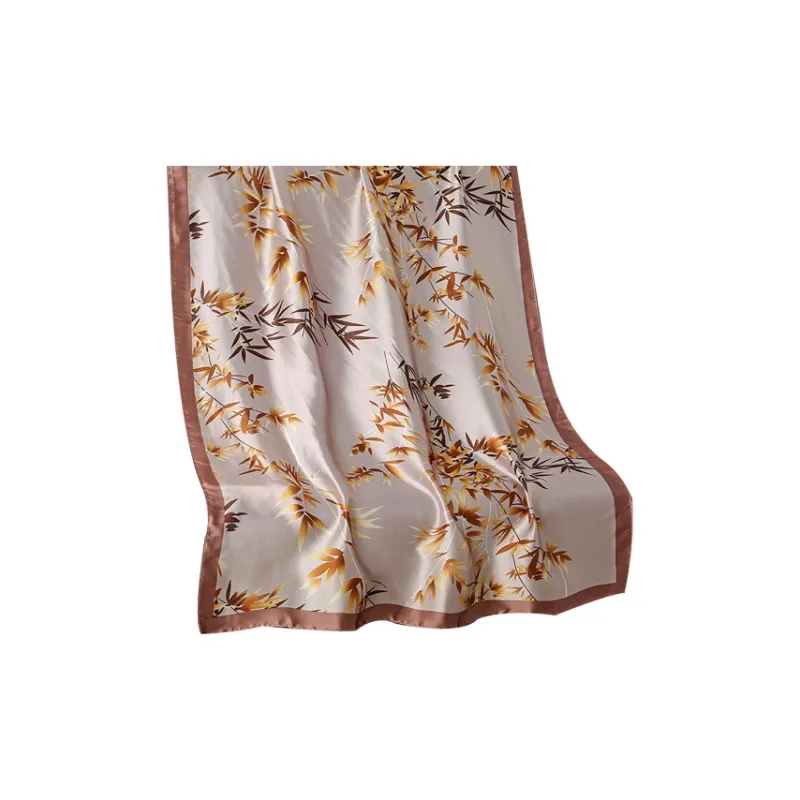 Eucalyptus Ornamentation Bamboo Rhythm Silk Scarves Women's-0