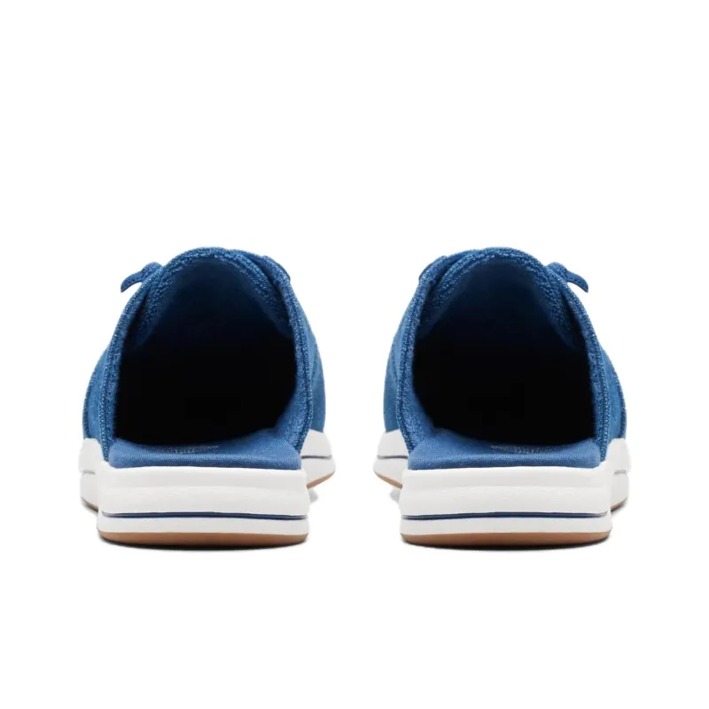 Clarks Rubber Sole Wrap-toe Slippers Women's Denim Blue-4