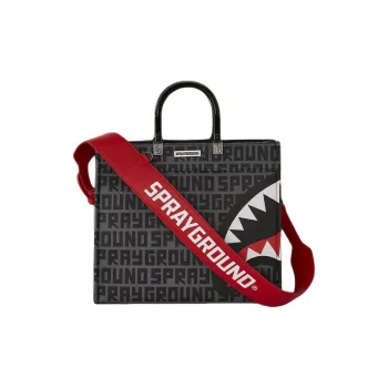 SPRAYGROUND Artificial Leather Tote Bag Shopping Bag Handbag Unisex Black Gray Color
