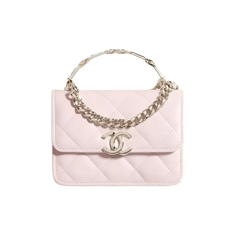 CHANEL 22SS Sheepskin Shoulder Bag, Crossbody Bag, Handbag Mini Women's Pink-0