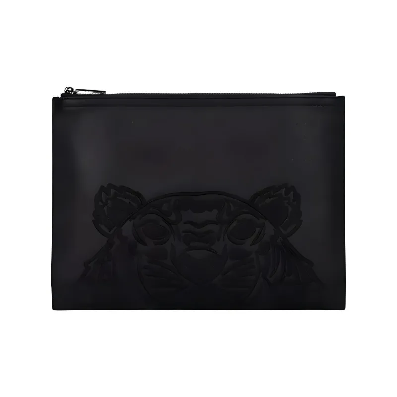 KENZO Cow Leather Handbag Clutches Men's Black-0