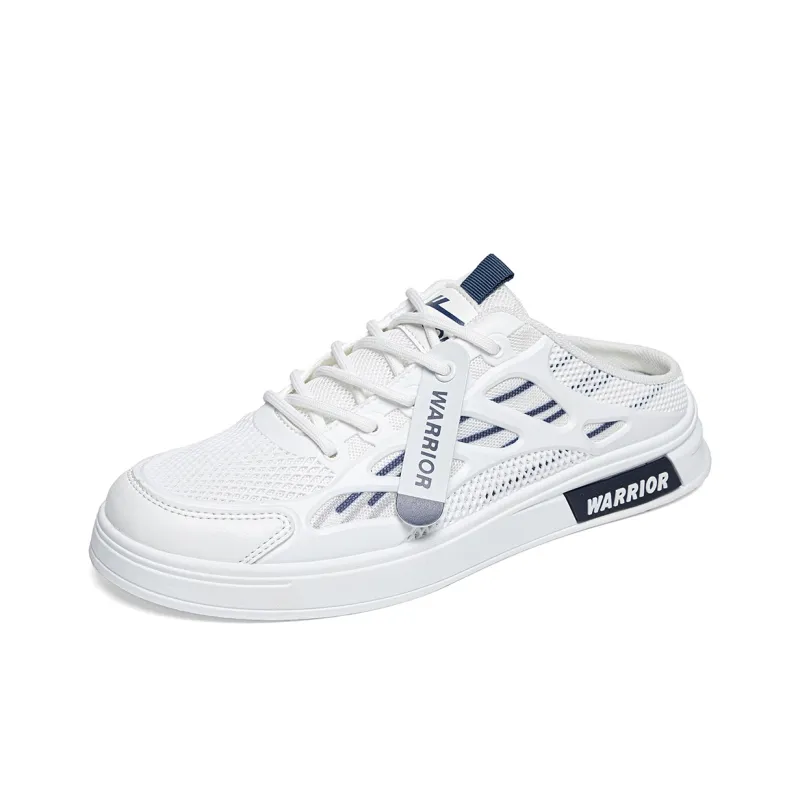 Warrior Wing Series Slip Resistant Skateboard Shoes Men's White Dark Blue-1