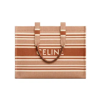 CELINE Cabas Thais Fabric Cow Leather Patchwork Tote Bag Shopping Bag Handbag Large Size Women's Ochre