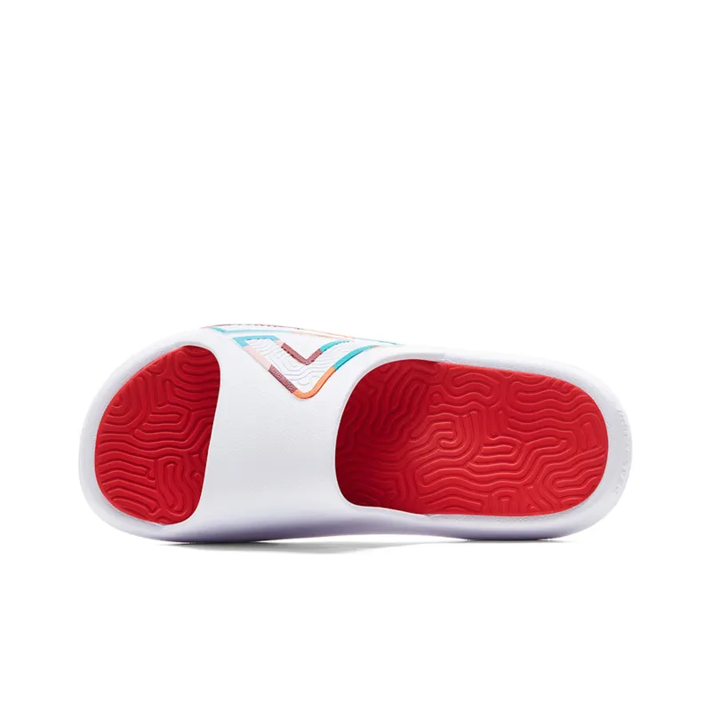 PEAK Slip Resistant Abrasion Resistant One Word Sports Slippers Unisex China Red-3