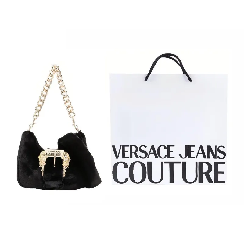 VERSACE JEANS COUTURE Polyester Handbag Shoulder Bag Women's Black-4