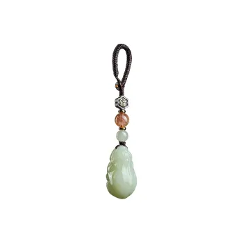 GOLDFISH ALLEY Keychains Pale Greenish White Jade Unisex