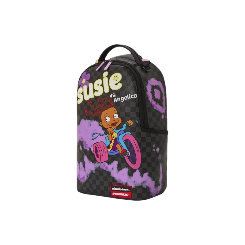 SPRAYGROUND Artificial Leather Backpack Unisex Purple & Black-2