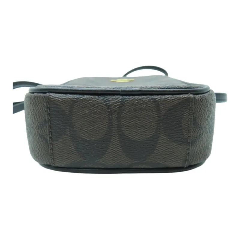 COACH N/S Canvas With Leather Camera Bag Shoulder Bag Crossbody Bag Regular Women's Dark Brown-3