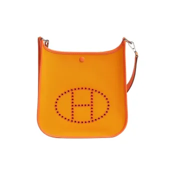 HERMES Evelyne Officier Canvas With Swift Calfskin Evelyn Crossbody Bag, Shoulder Bag Women's
