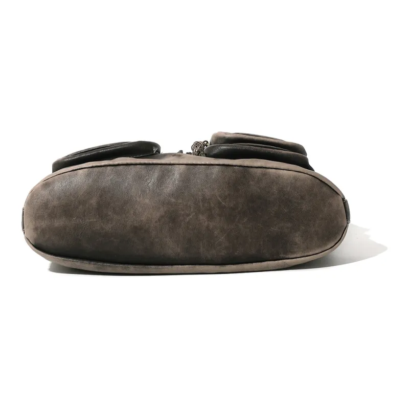 MASTER CANVAS Leather Shoulder Bag Crossbody Bag Unisex Coffee-4