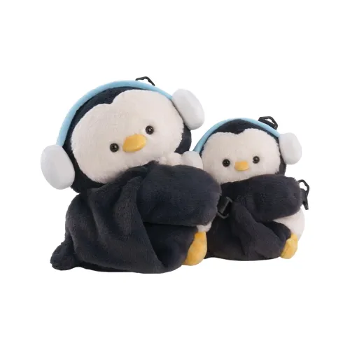 Holding bamboo Backpacks Penguin Plush Pouch - Dark Gray