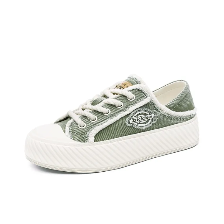 Dickies 100th Anniversary Slip Resistant Breathable Height Increasing Low Top Canvas Shoes Unisex Pink Green Chalk-1