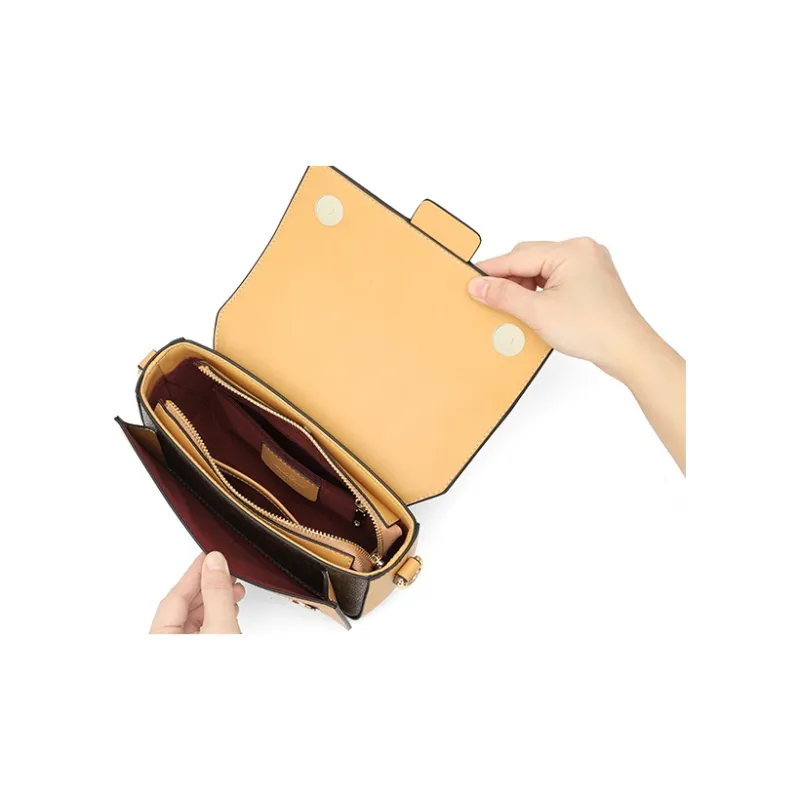 MashaLanti Pvc Shoulder Bag Regular Women's Dark Brown & Apricot/Brown/Coffee-5