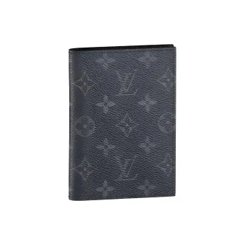 LOUIS VUITTON Coated Canvas Passport Holder Men's Gray/Black
