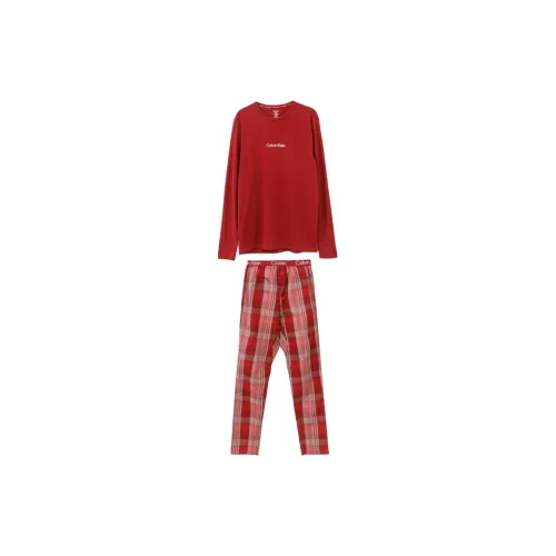 CK/Calvin Klein L/S PANT SET Pajama Set Europe Version Men's Red