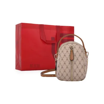 Dubaolu Polyvinyl Chloride PVC With Polyurethane Crossbody Bag Regular Women's Shell Apricot/Shell Khaki