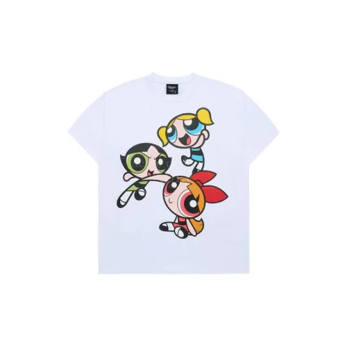 Acme De La Vie Flying Girl Police Co-brand Series T-Shirts Unisex White