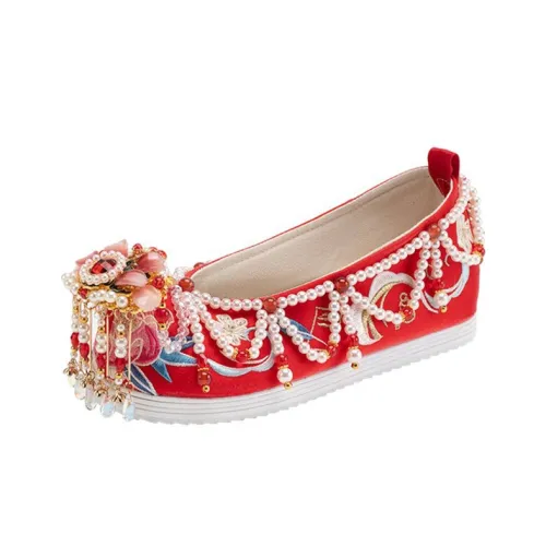 Dance embroidery Women's Casual Shoes Women's Red