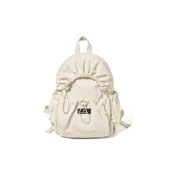 LIVEBOX EN DIRECT Nylon Backpack Small Size Women's Ecru/Black